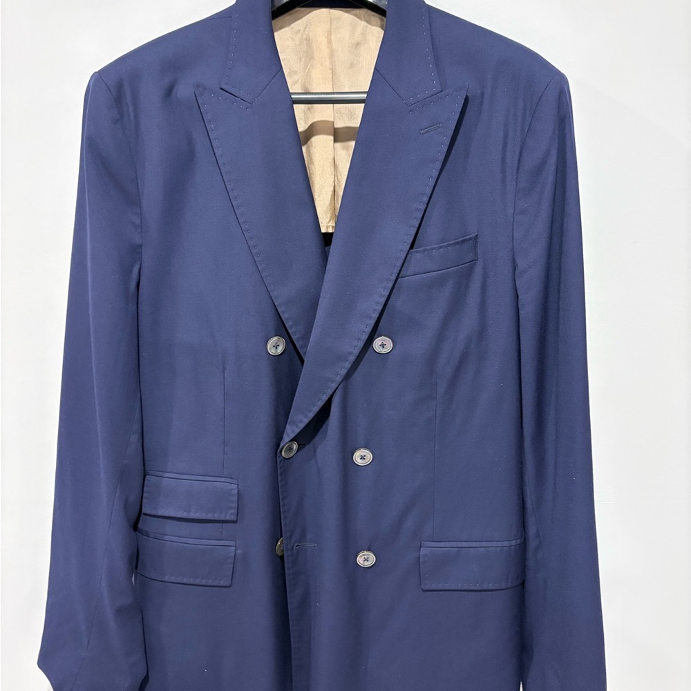 J. Lindberg Royal Navy Blue Double-Breasted Blazer 42 reg